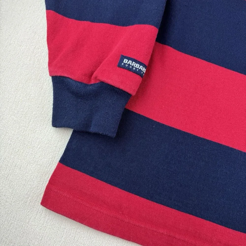 Vintage Rugby Wear Barbarian Rugby Shirt Large Red Navy Striped Heavyweight